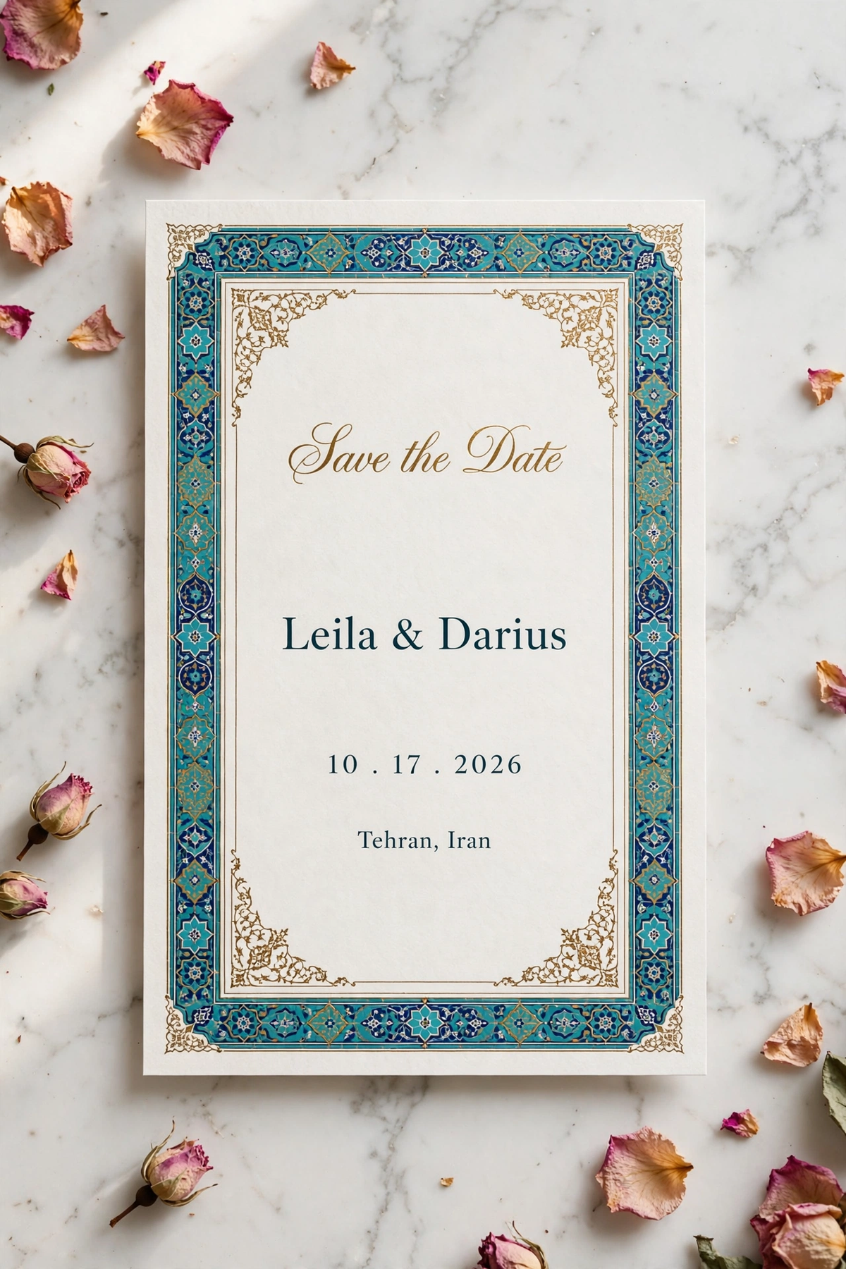 Persian wedding save the date — printable suite by Fête Paper Co.