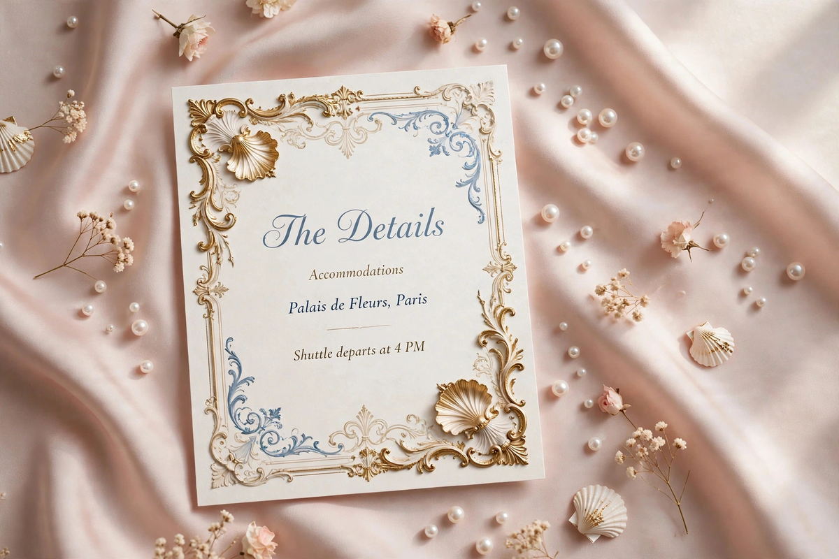 Rococo Revival wedding details — printable suite by Fête Paper Co.