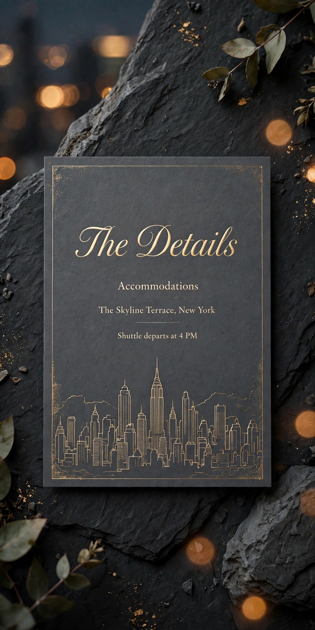 Rooftop Skyline wedding details — printable suite by Fête Paper Co.