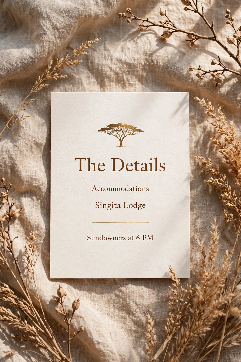 Safari Savanna wedding details — printable suite by Fête Paper Co.