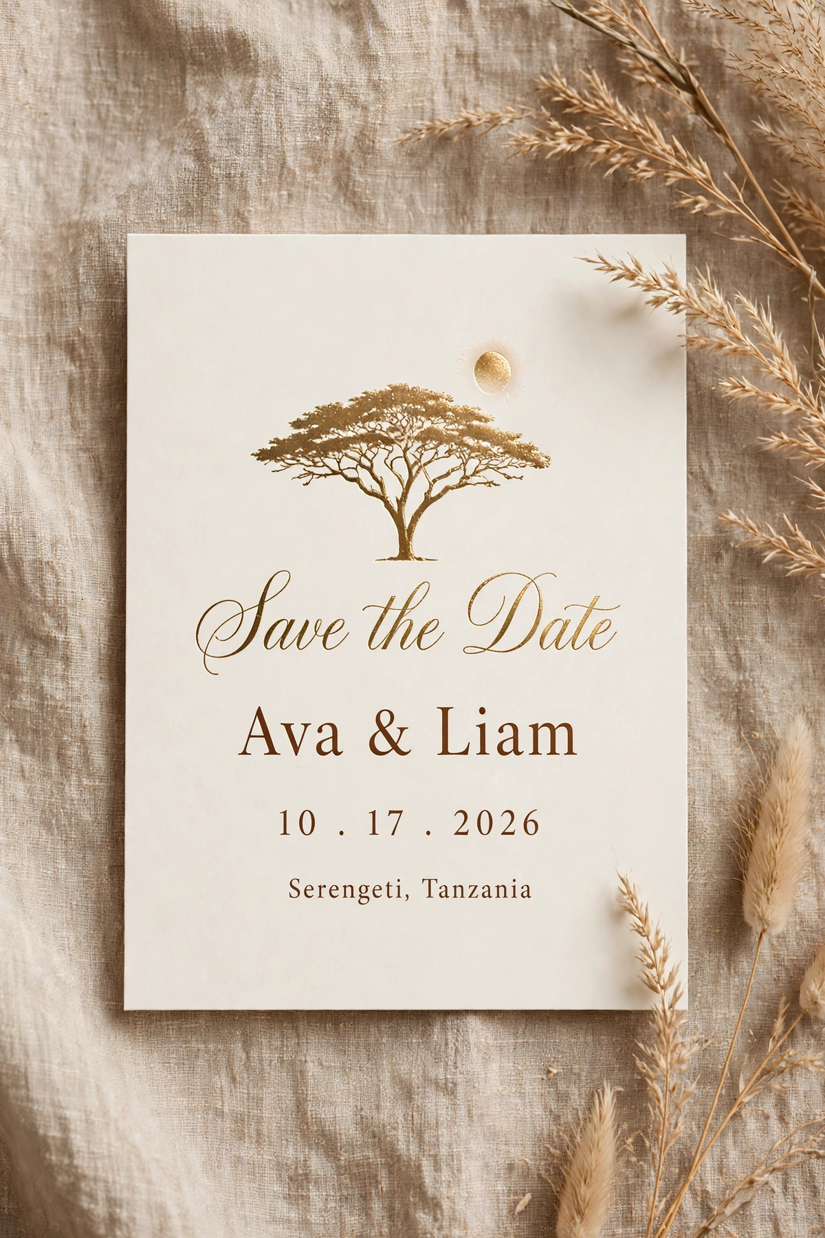 Safari Savanna wedding save the date — printable suite by Fête Paper Co.