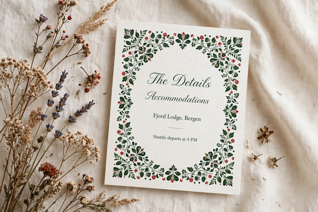 Scandinavian Folk wedding details — printable suite by Fête Paper Co.