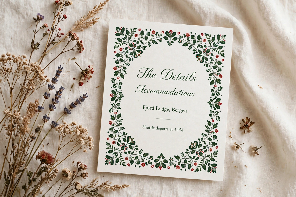 Scandinavian Folk wedding details — printable suite by Fête Paper Co.