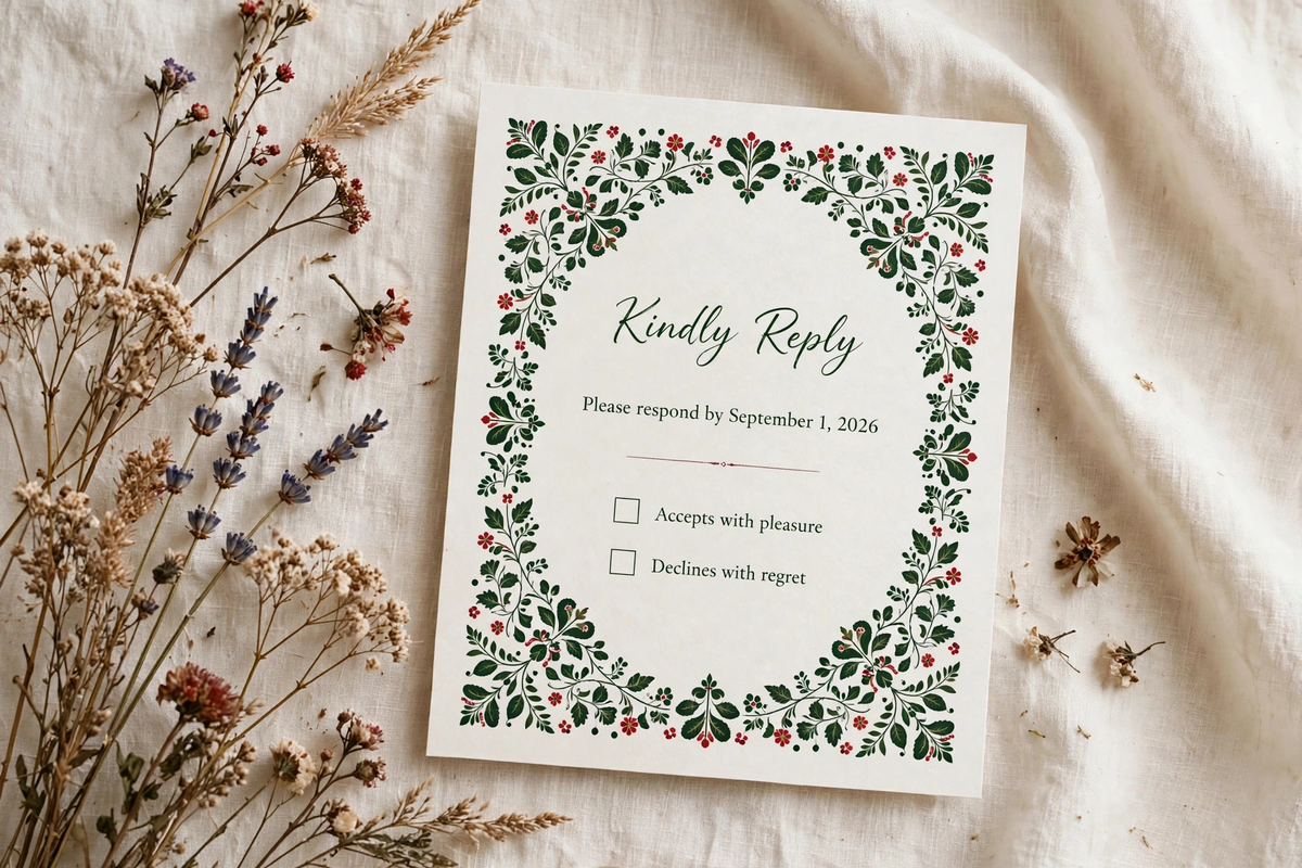 Scandinavian Folk wedding rsvp — printable suite by Fête Paper Co.