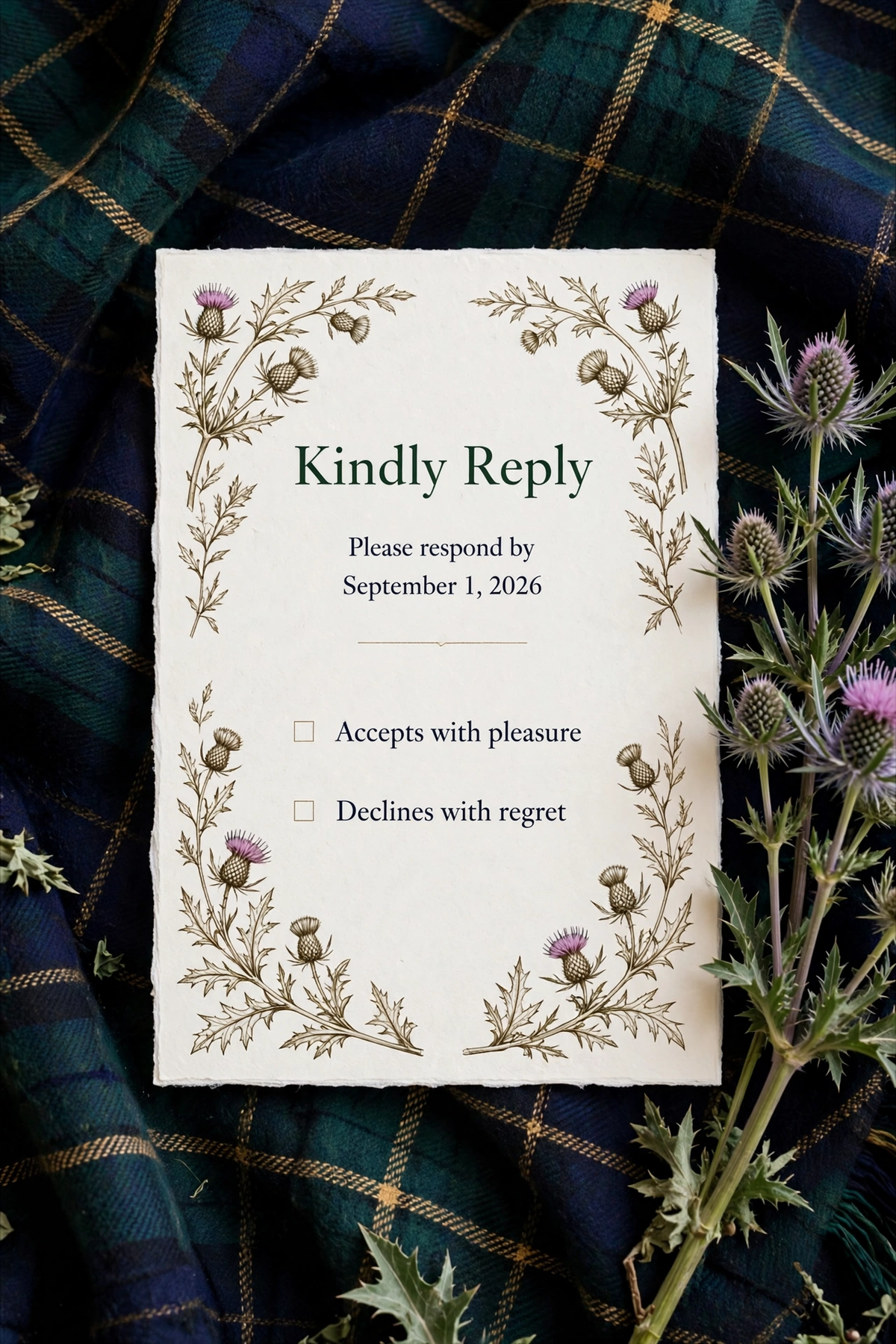 Scottish Highland wedding rsvp — printable suite by Fête Paper Co.