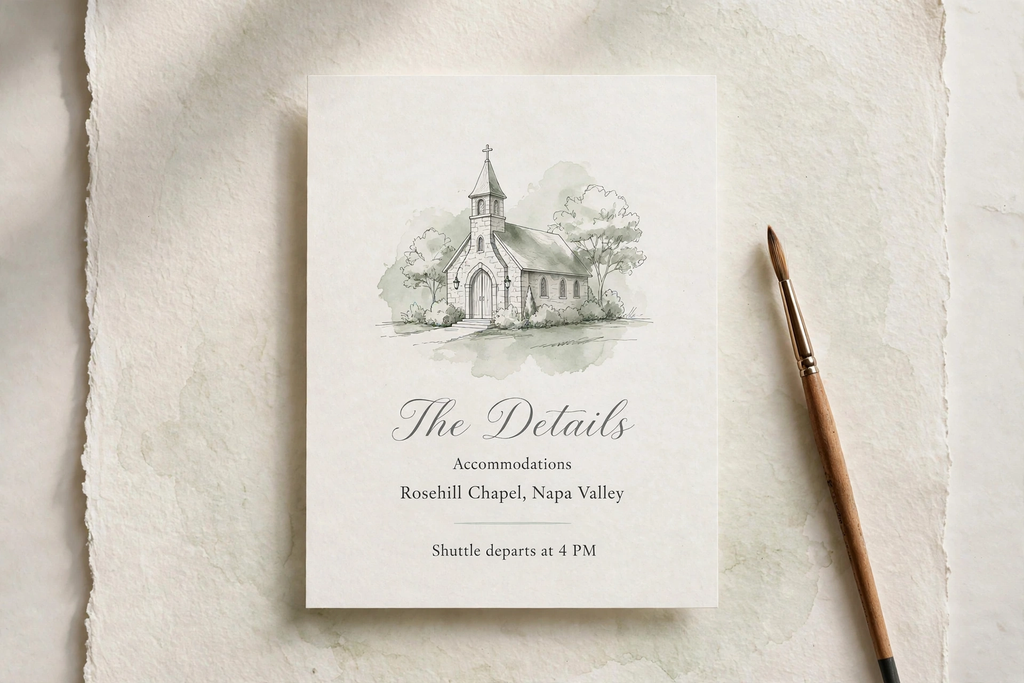 Venue Sketch wedding details — printable suite by Fête Paper Co.