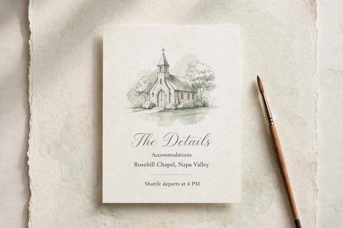 Venue Sketch wedding details — printable suite by Fête Paper Co.