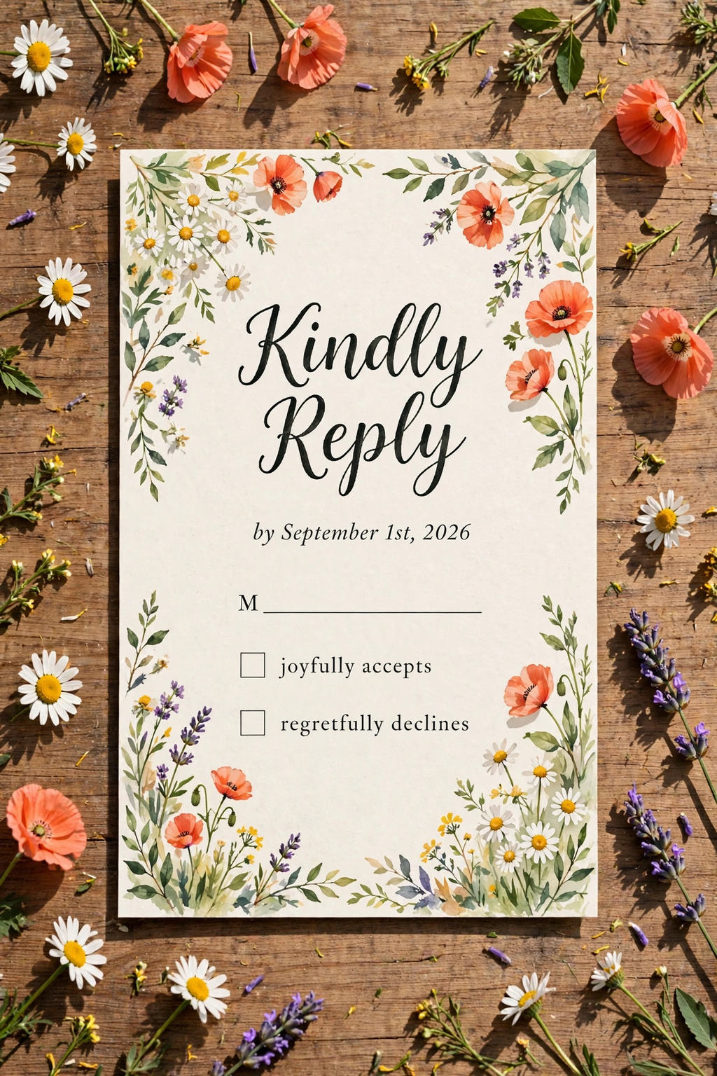 Wildflower Meadow wedding rsvp — printable suite by Fête Paper Co.