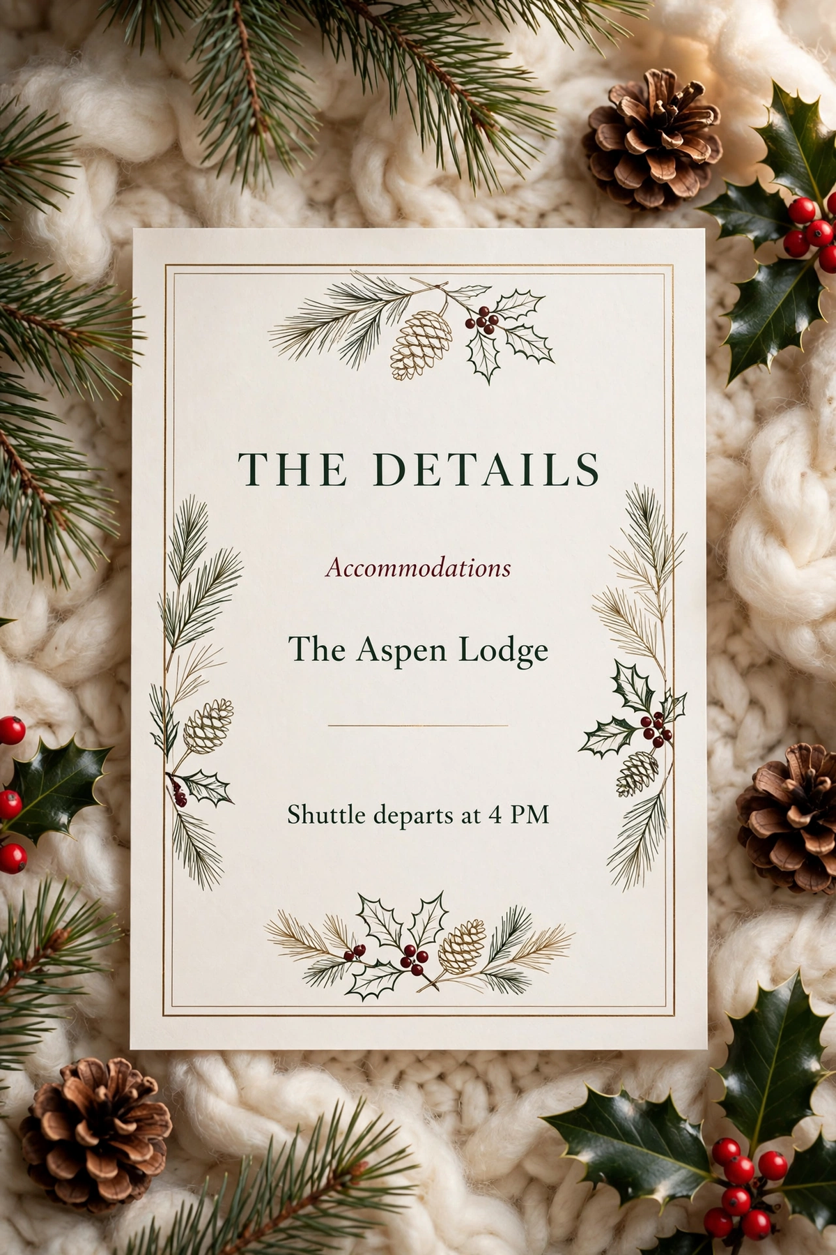 Winter Woodland wedding details — printable suite by Fête Paper Co.