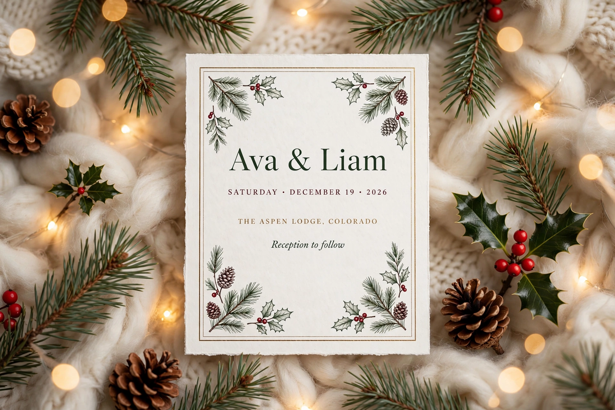 Winter Woodland wedding invite — printable suite by Fête Paper Co.