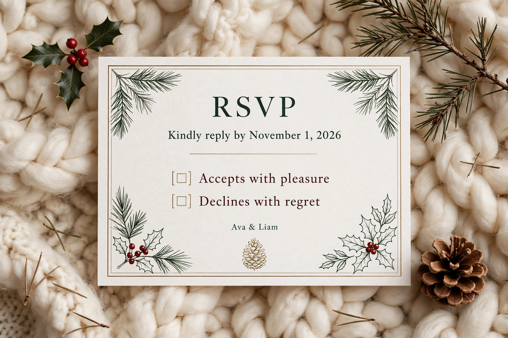 Winter Woodland wedding rsvp — printable suite by Fête Paper Co.