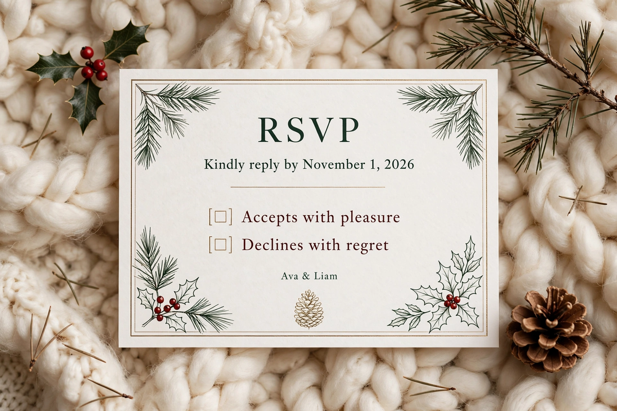 Winter Woodland wedding rsvp — printable suite by Fête Paper Co.