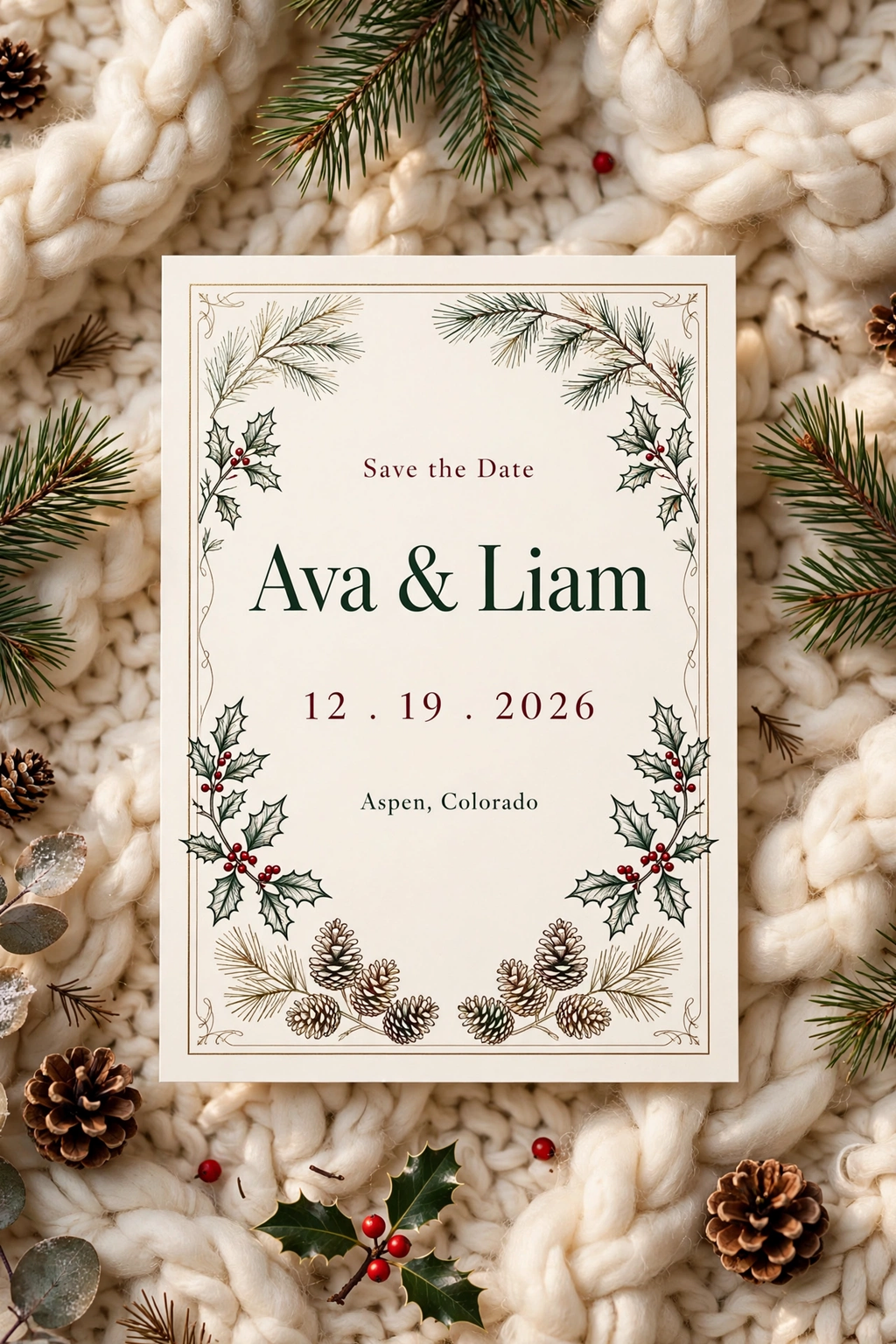 Winter Woodland wedding save the date — printable suite by Fête Paper Co.